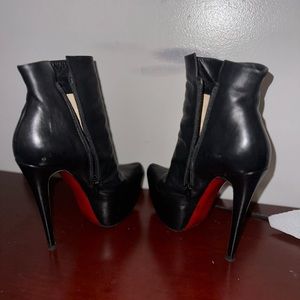 Christian Louboutin Daf Booty 160 Black Leather Ankle Boots 35.5